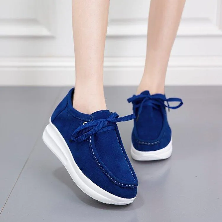 Waterproof High Top Sneakers Women casual walking stitching lace up platform sneakers