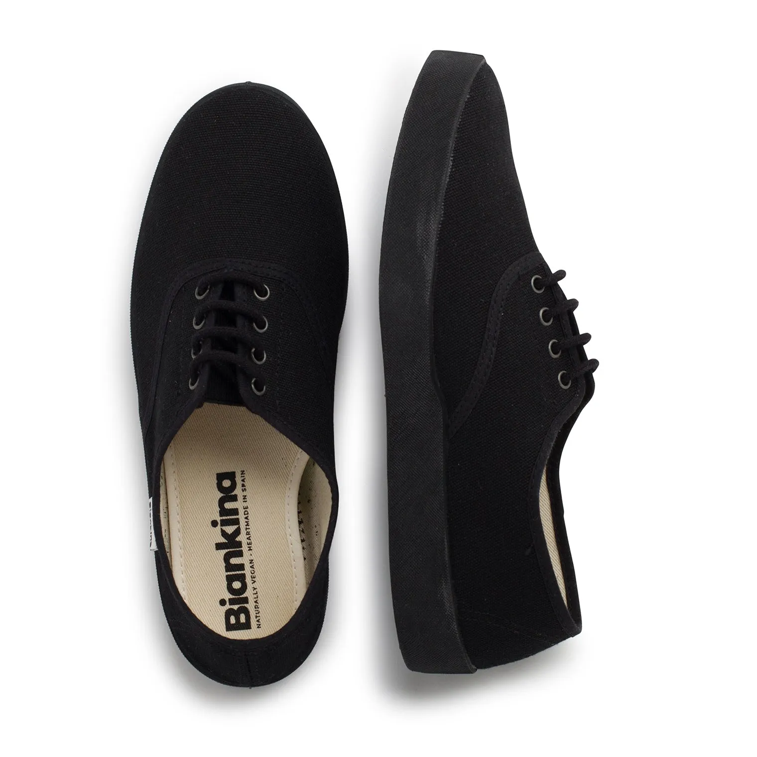 Capri Organic Cotton Canvas Plimsoll Sneakers - Black Master P Sneakers