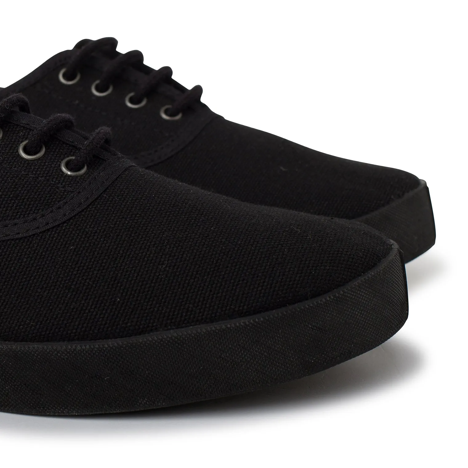 Make Custom Sneakers Online Capri Organic Cotton Canvas Plimsoll Sneakers - Black