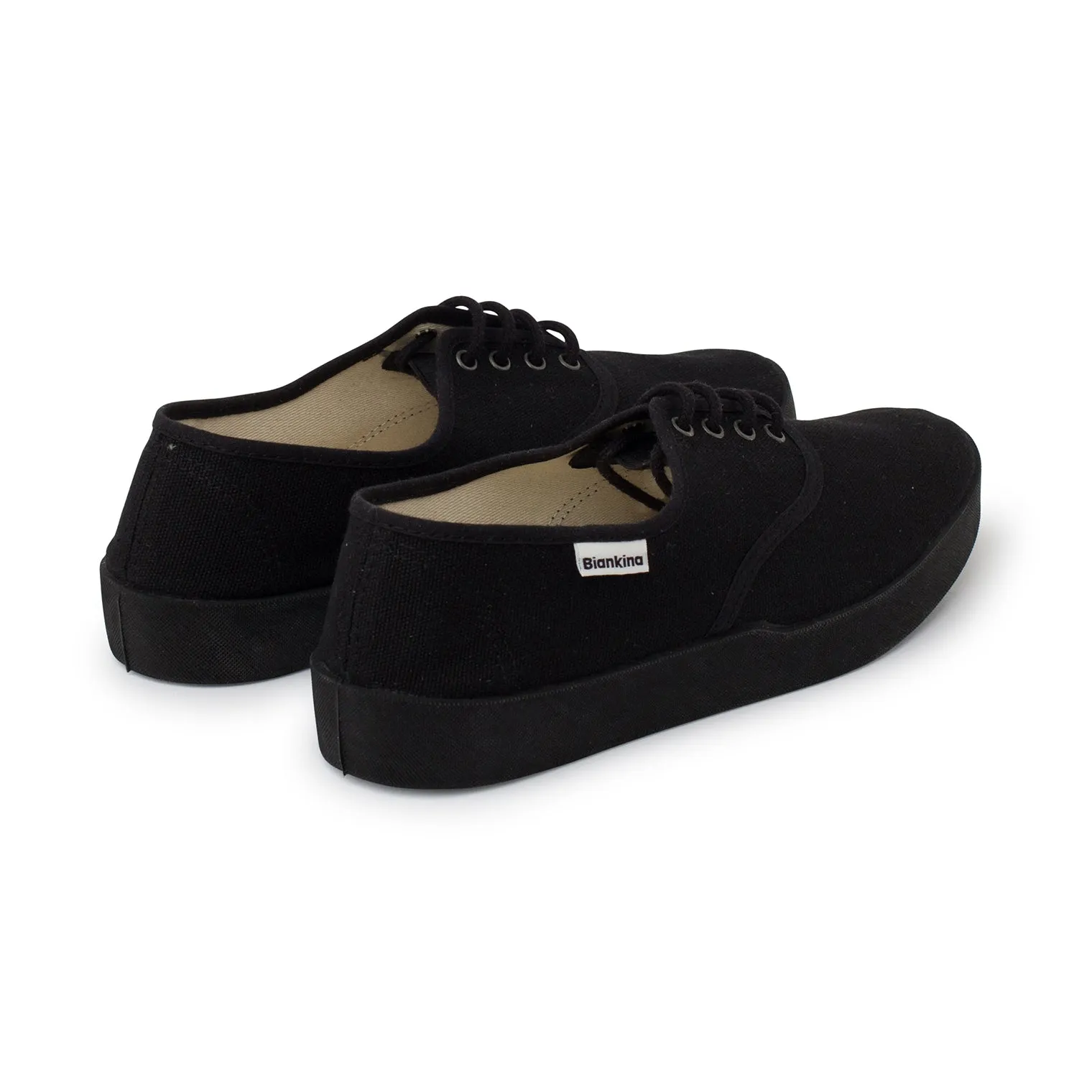 Capri Organic Cotton Canvas Plimsoll Sneakers - Black Turtle Sneakers
