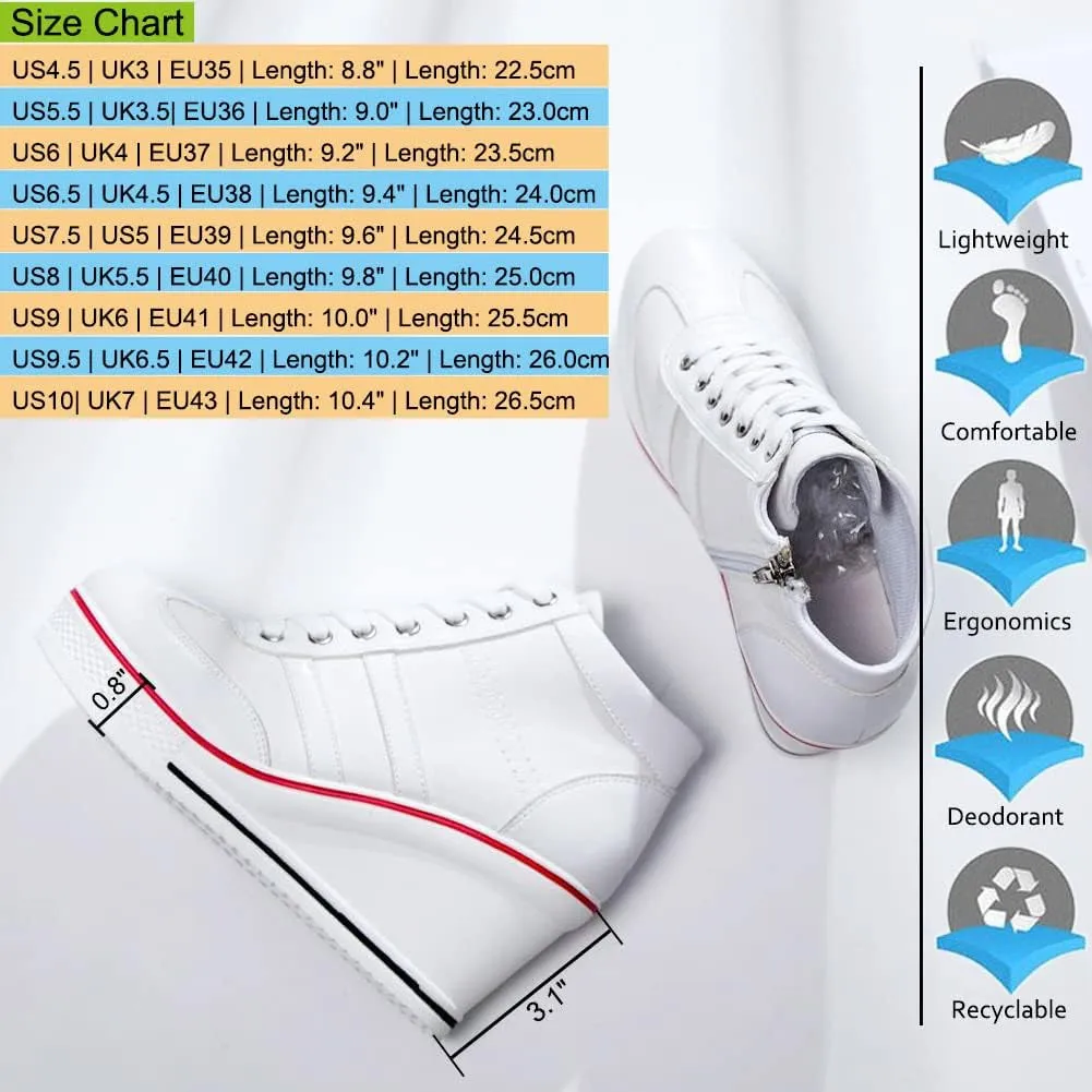 Women'S Wedge Sneakers Platform Wedge High Heel Sneakers Ankle Booties Fashion Canvas Walking Shoes Sneakers In The 80's