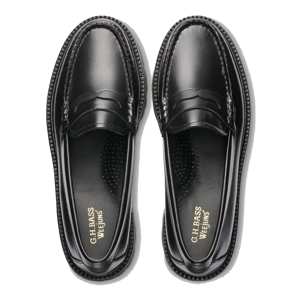 G.H. Bass Women's Whitney Super Lug Weejuns Loafer in Black Dr Marten Loafers