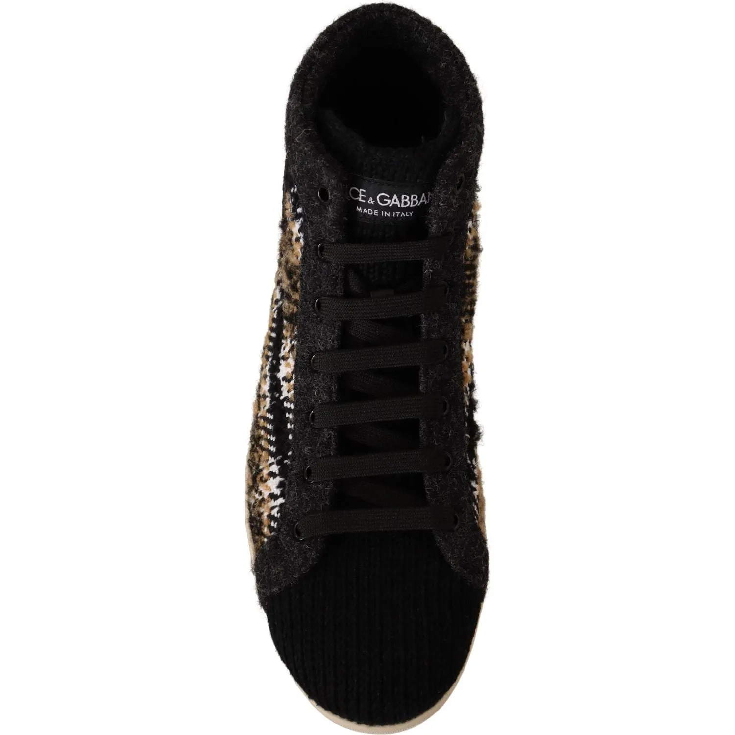 Balenciaga Runners Sneakers Dolce & Gabbana Beige Brown Wool Cotton High Top Sneakers