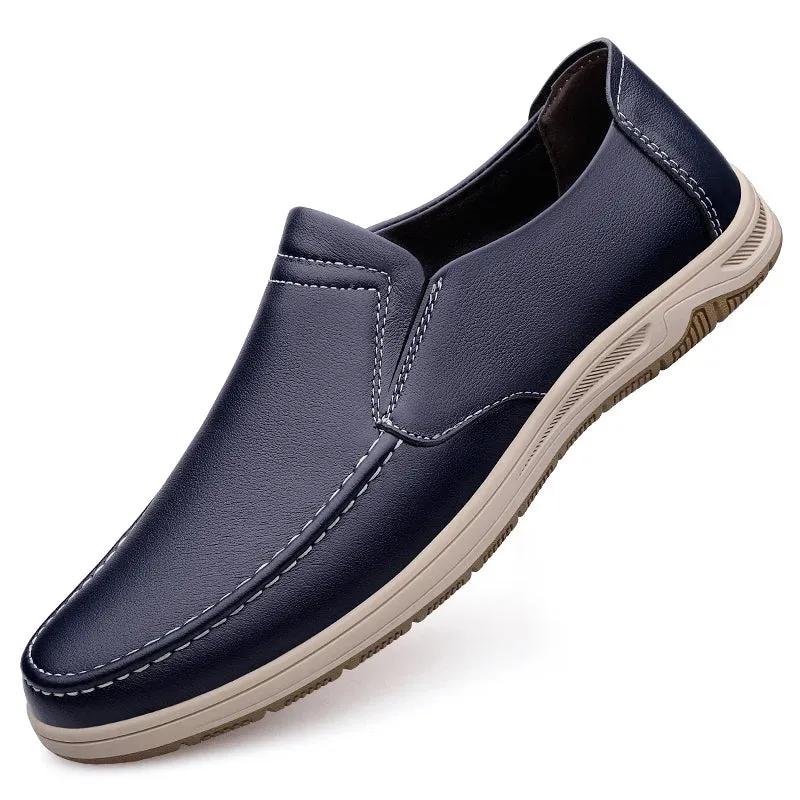 Bulky Loafers Aidase Shoes Men Slip-On Leather Shoes Casual Shoes Driving Moccasin Non-slip Loafers Men Bule Shoes Luxury Brand High Quality