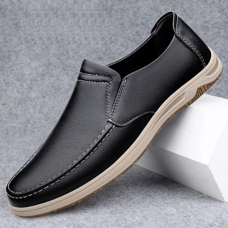 Aidase Shoes Men Slip-On Leather Shoes Casual Shoes Driving Moccasin Non-slip Loafers Men Bule Shoes Luxury Brand High Quality Approved Loafers