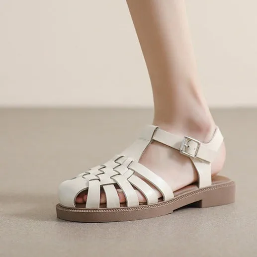 Footbed Sandals Womans Casual Closed Toe Fisherman Sandals