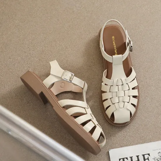 Yves Sandals Womans Casual Closed Toe Fisherman Sandals