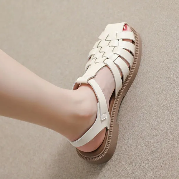 Womans Casual Closed Toe Fisherman Sandals Nearby