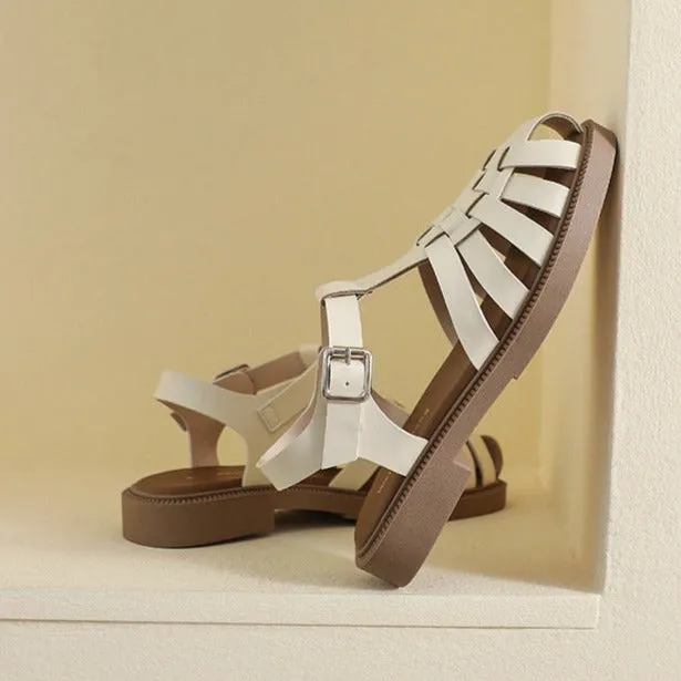 Womans Casual Closed Toe Fisherman Sandals Geta Sandals