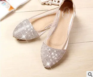 Dress And Flat Shoes Flats shoes women Plus Size 35-41 Fashion Flats for Women Pointed Toe Soft Flat Heel Shoes Rhinestone flats