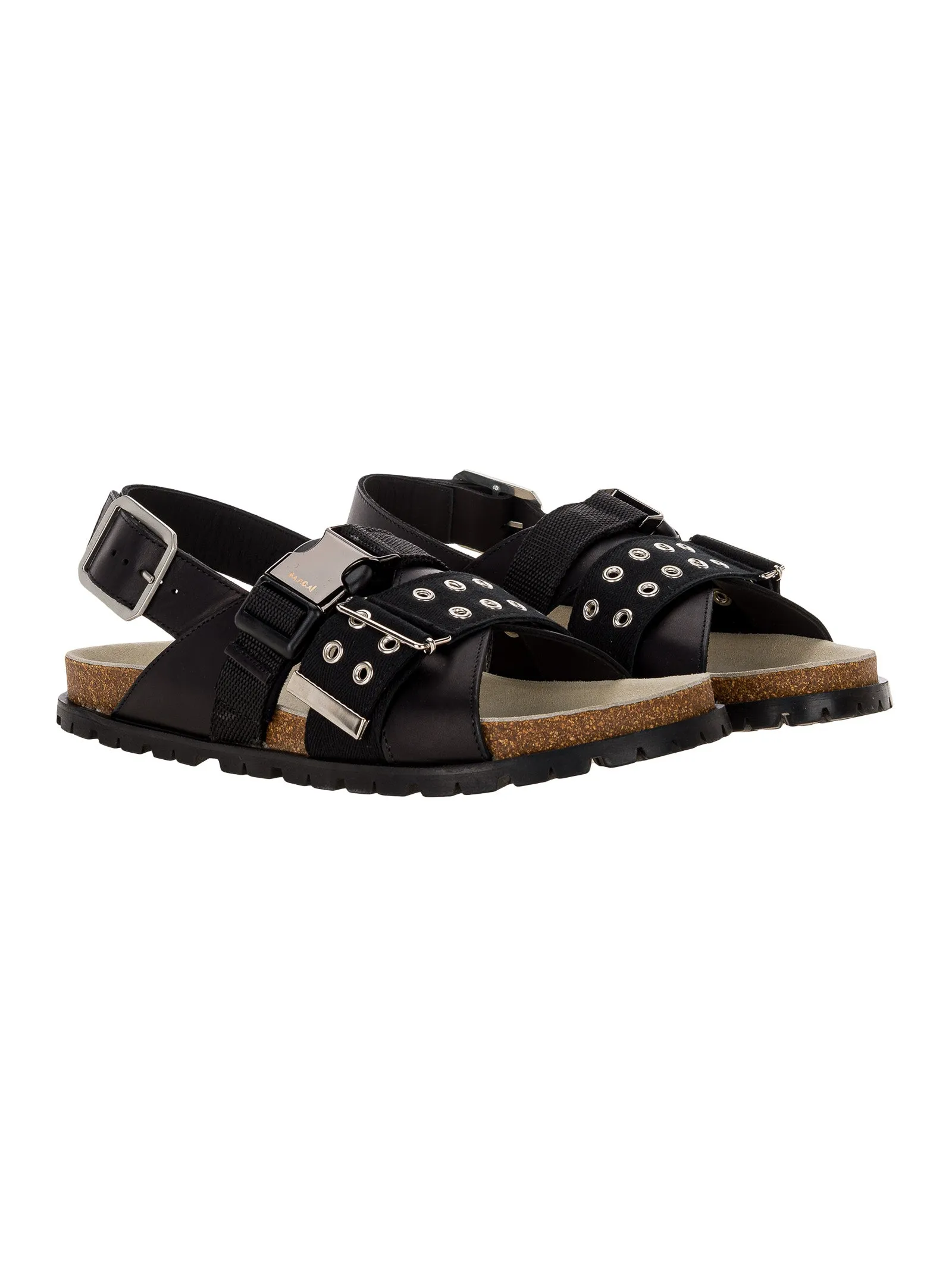 Leather Platform Sandals A.P.C. X Sacai Eyelet Buckled Sandals