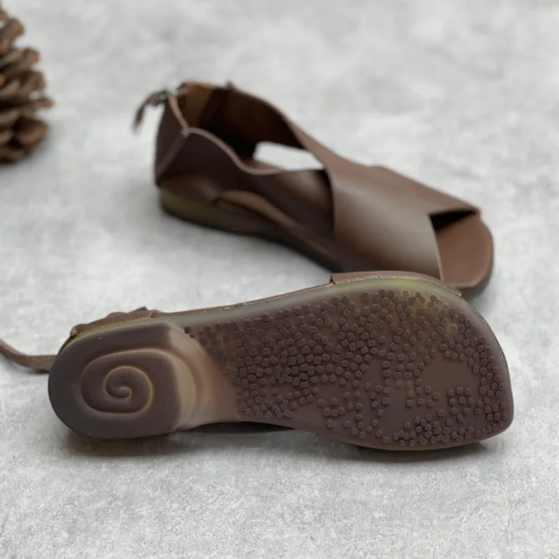 Summer Handmade Leather Cross-Strap Sandals for Women Shoes Lasource Grenada Resort Map