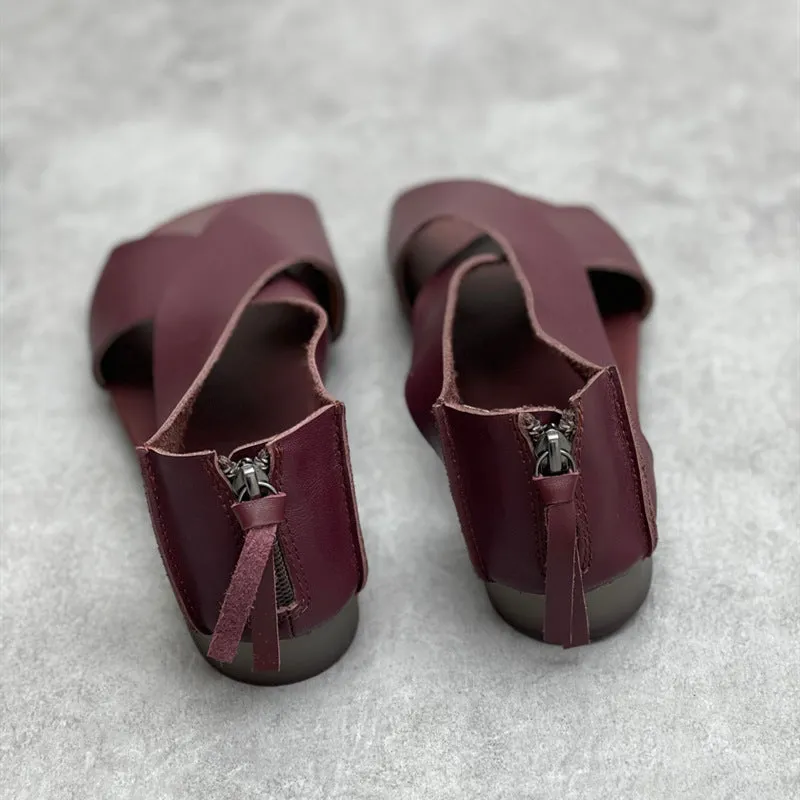 Sandals Church Woodcrest Summer Handmade Leather Cross-Strap Sandals for Women Shoes