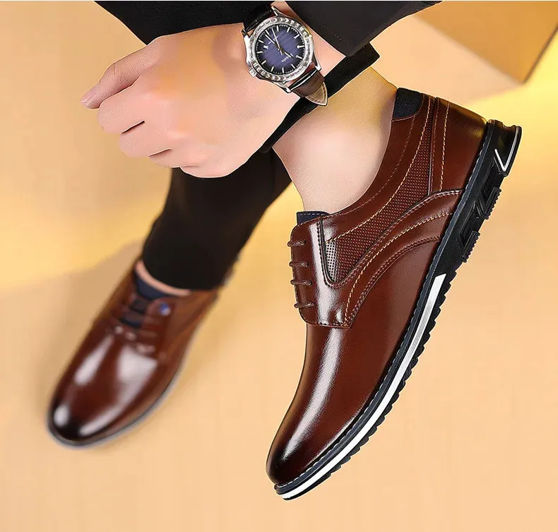 Elastic Band Shoes for Men Brand Casual Shoes Men Leather Shoes Soft Flat Business Man Footwear 2024 Elastic Shoe Mouth Sneakers Seychelles Flats Shoes