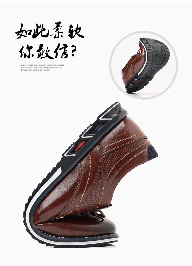 Flat Cat Shoes Elastic Band Shoes for Men Brand Casual Shoes Men Leather Shoes Soft Flat Business Man Footwear 2024 Elastic Shoe Mouth Sneakers