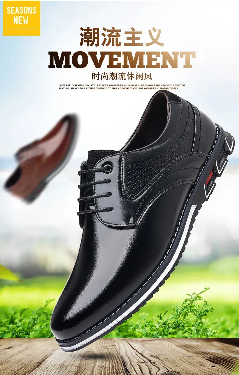 Glitter Flat Shoes Elastic Band Shoes for Men Brand Casual Shoes Men Leather Shoes Soft Flat Business Man Footwear 2024 Elastic Shoe Mouth Sneakers