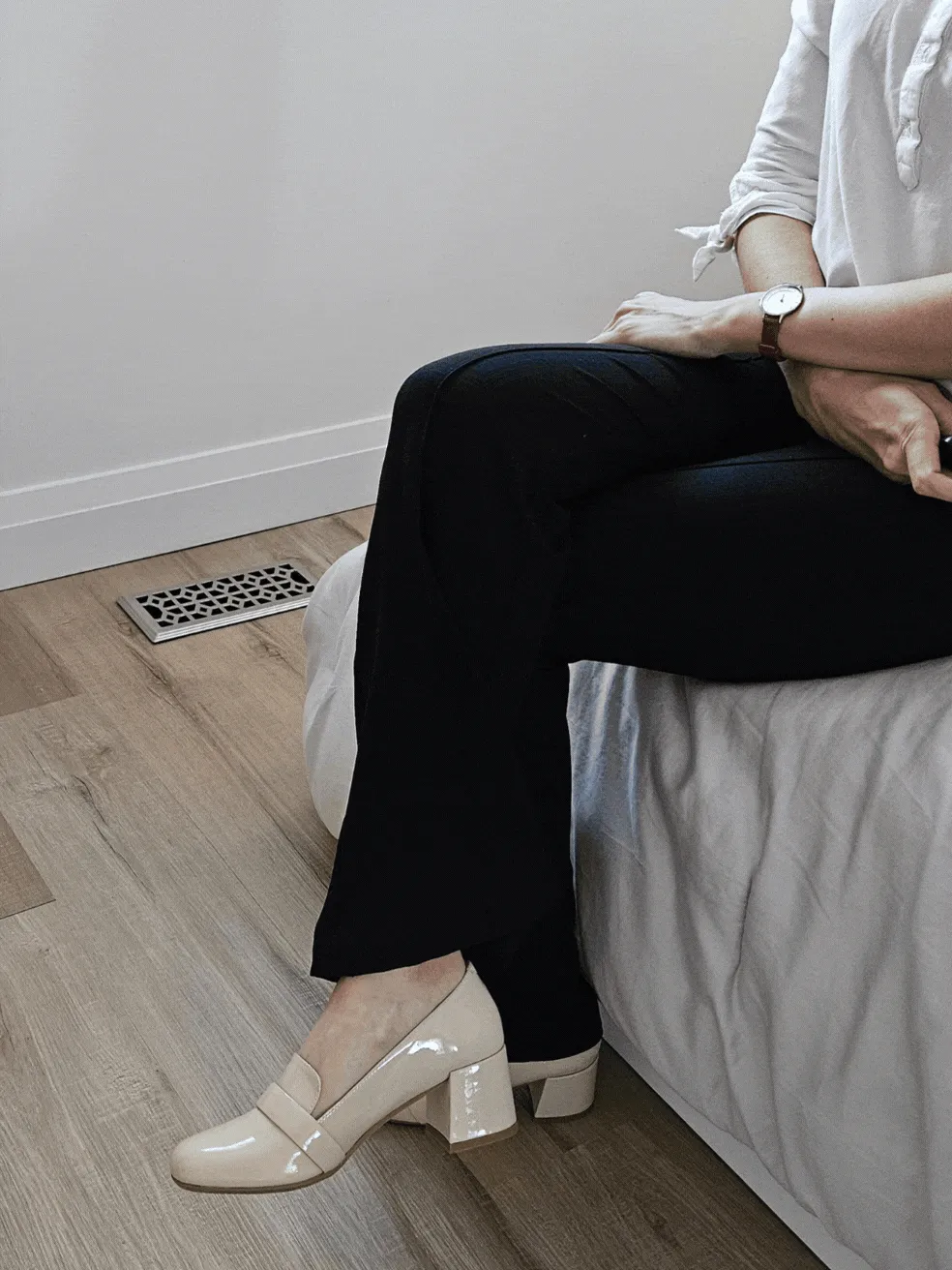 Enchant Block Heel Loafers Suit Loafers Socks