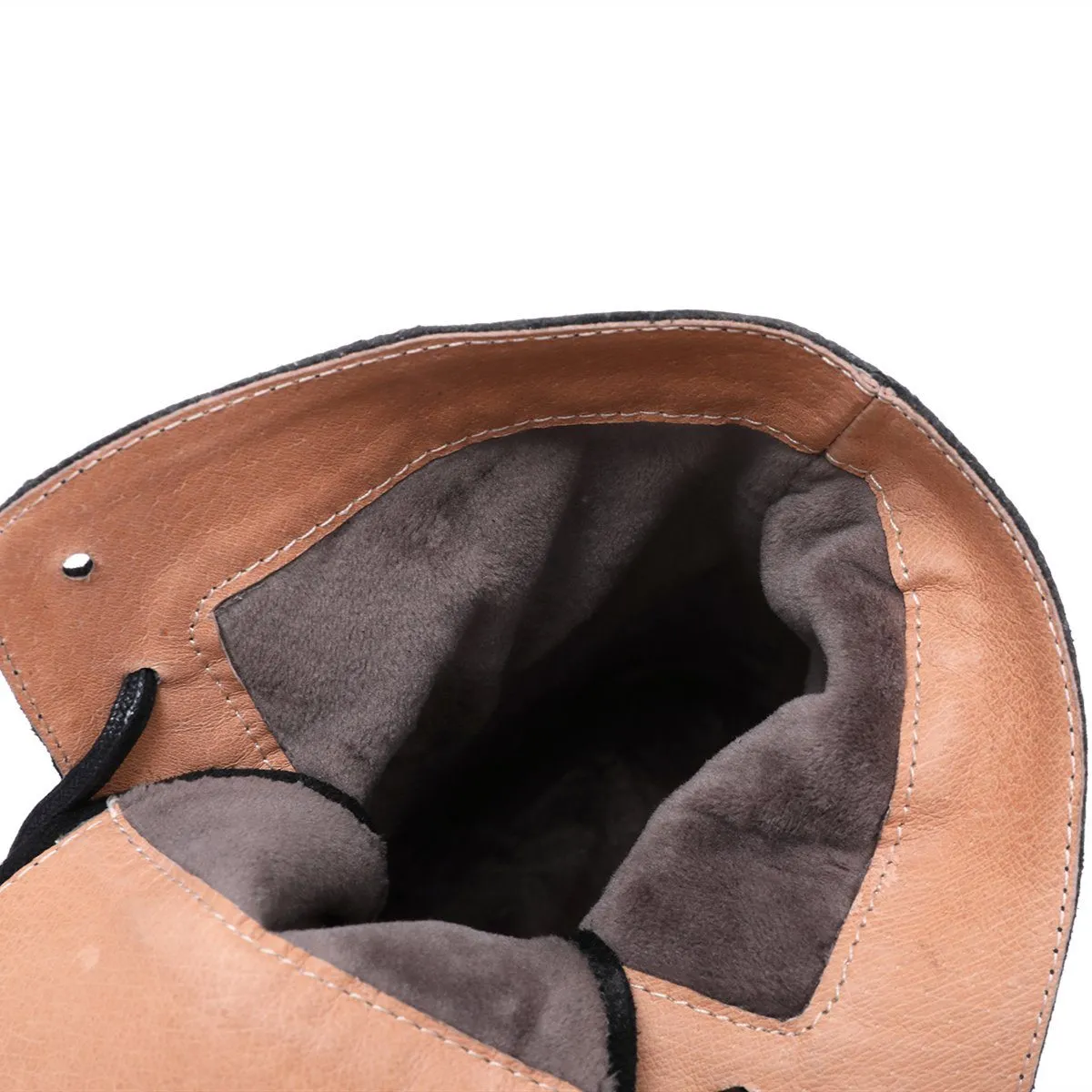 Polished Leather Oxfords Winter Boots Handmade Genuine Leather Lace-Up Combat Boots Retro Martin Boots Chunky Ankle Boots Black/Coffee