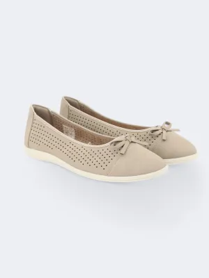 Women's Textured Ballerinas,Beige Flats Footwear Shoes