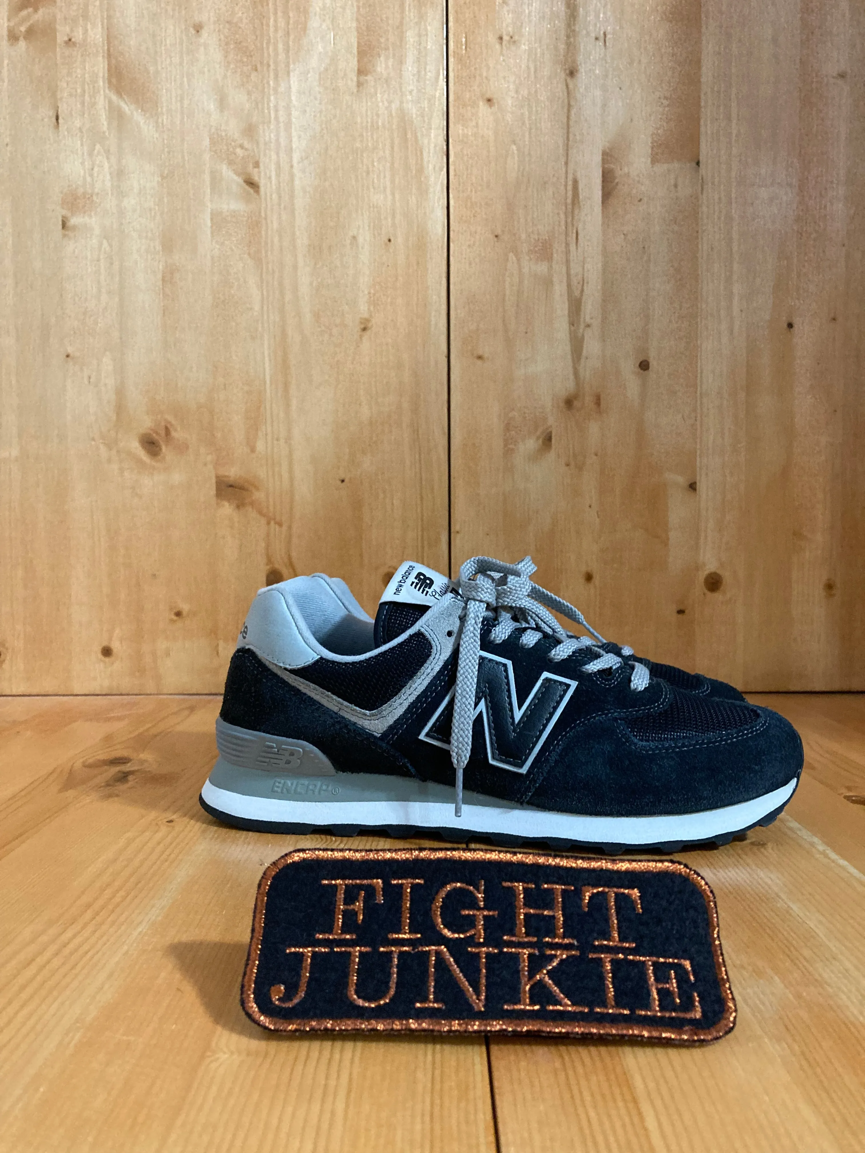 New Balance Outlet Skowhegan Me NEW BALANCE CLASSIC 574 Women Size 9B Suede Shoes Sneakers Black & Gray WL574EB