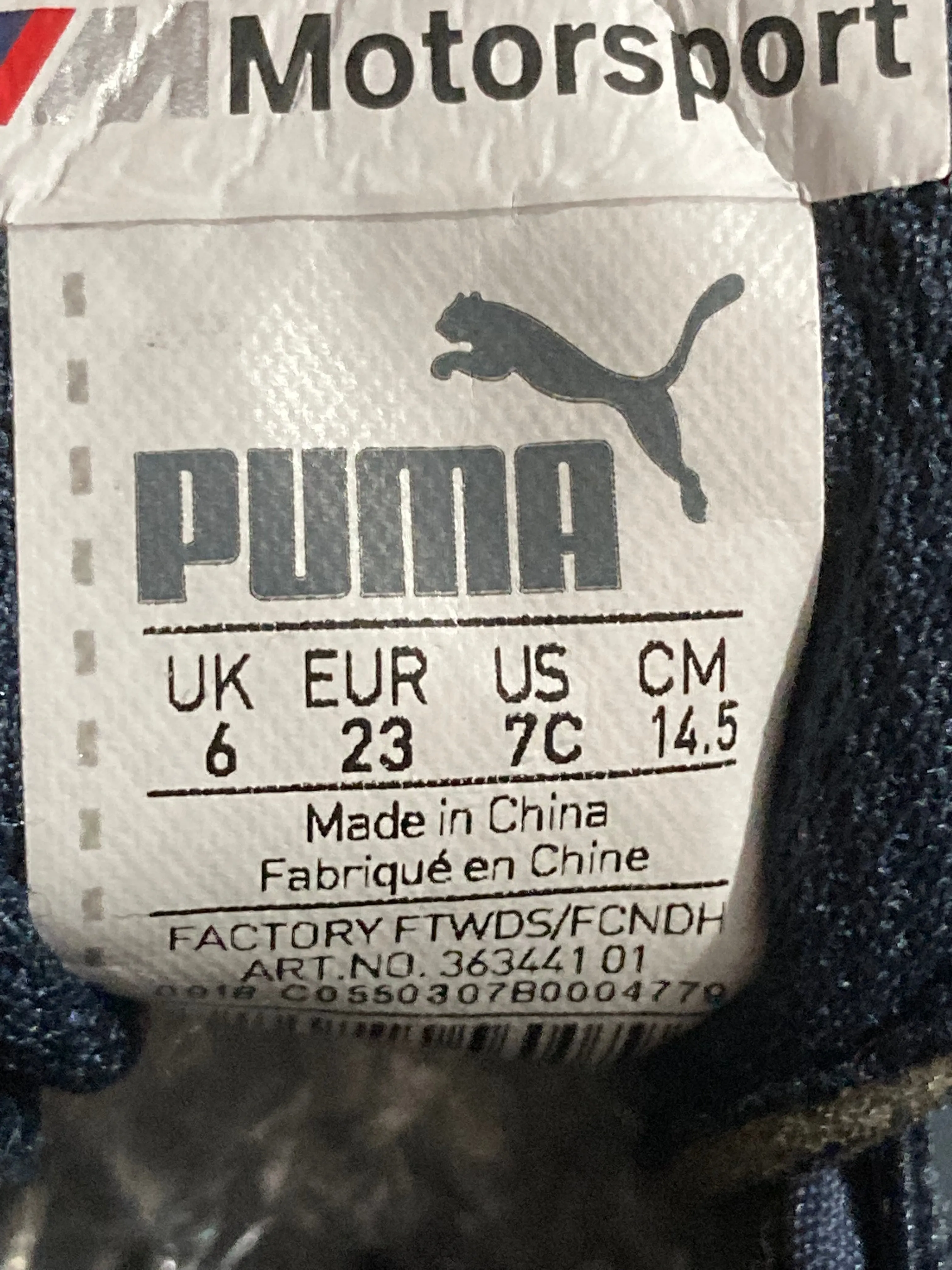PUMA BMW MOTORSPORTS FUTURE KART CAT Kids Size 7C Shoes Sneakers Dark Blue 363441-01 Puma Anzarun Lite Running Shoes