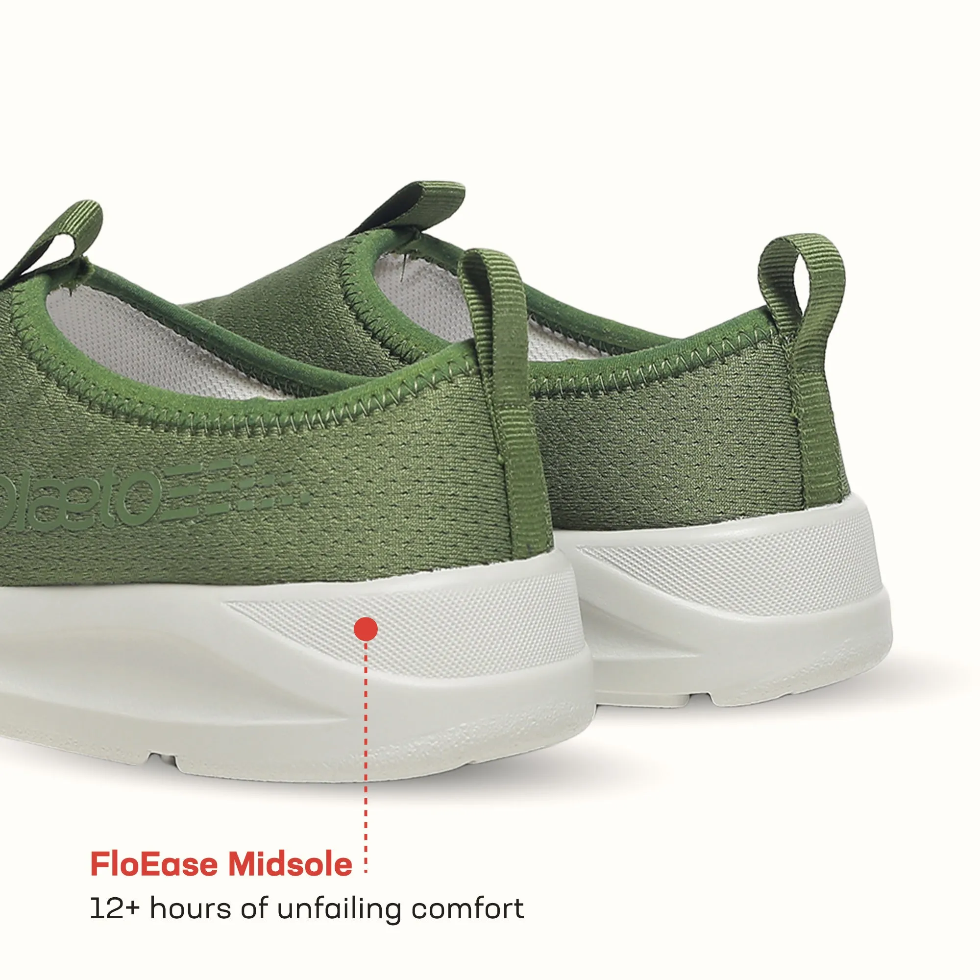 EZPlay Slip Ons for Men - Olive / Grey Socks For Slip On Shoes