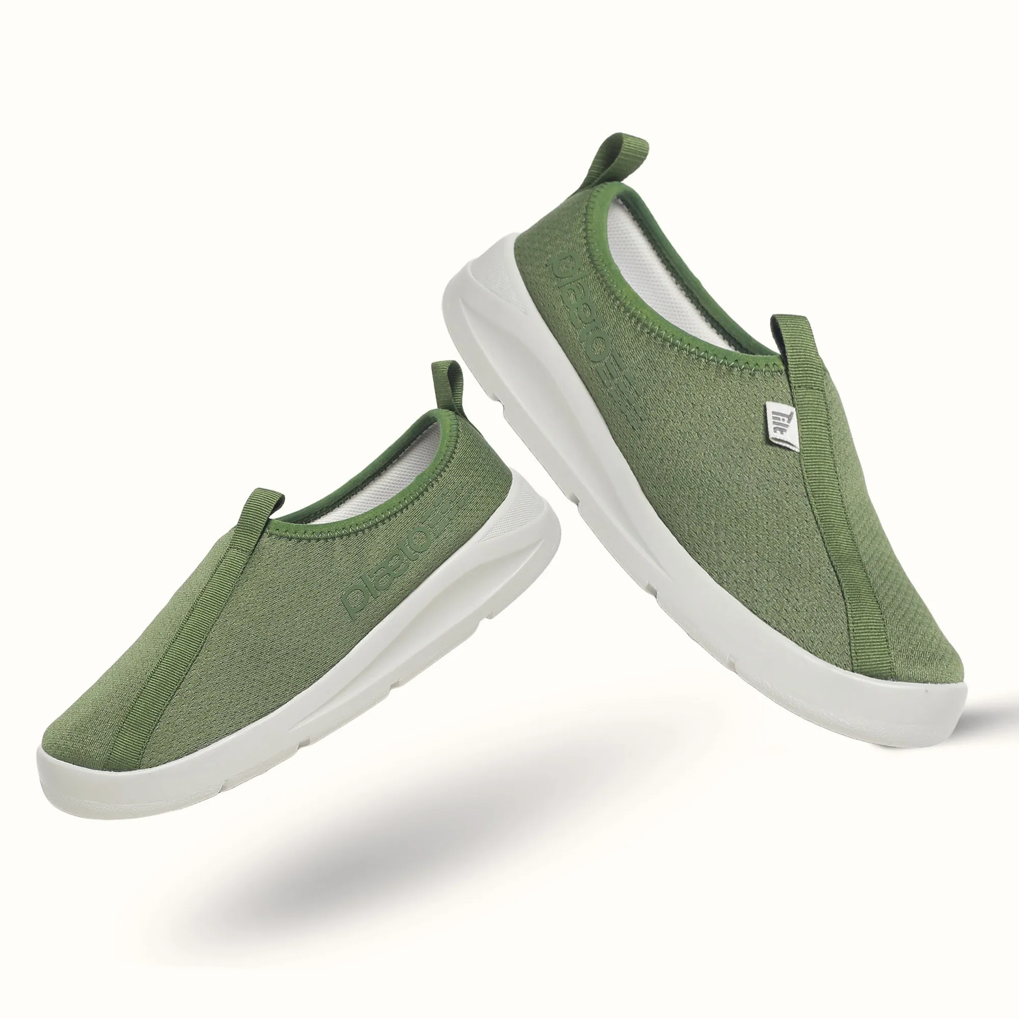 Fur Slip On Sneakers EZPlay Slip Ons for Men - Olive / Grey