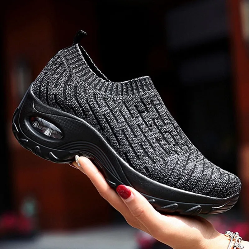 Stiletto Sneakers Fashion Breathable Mesh Casual Shoes Platform Sneakers