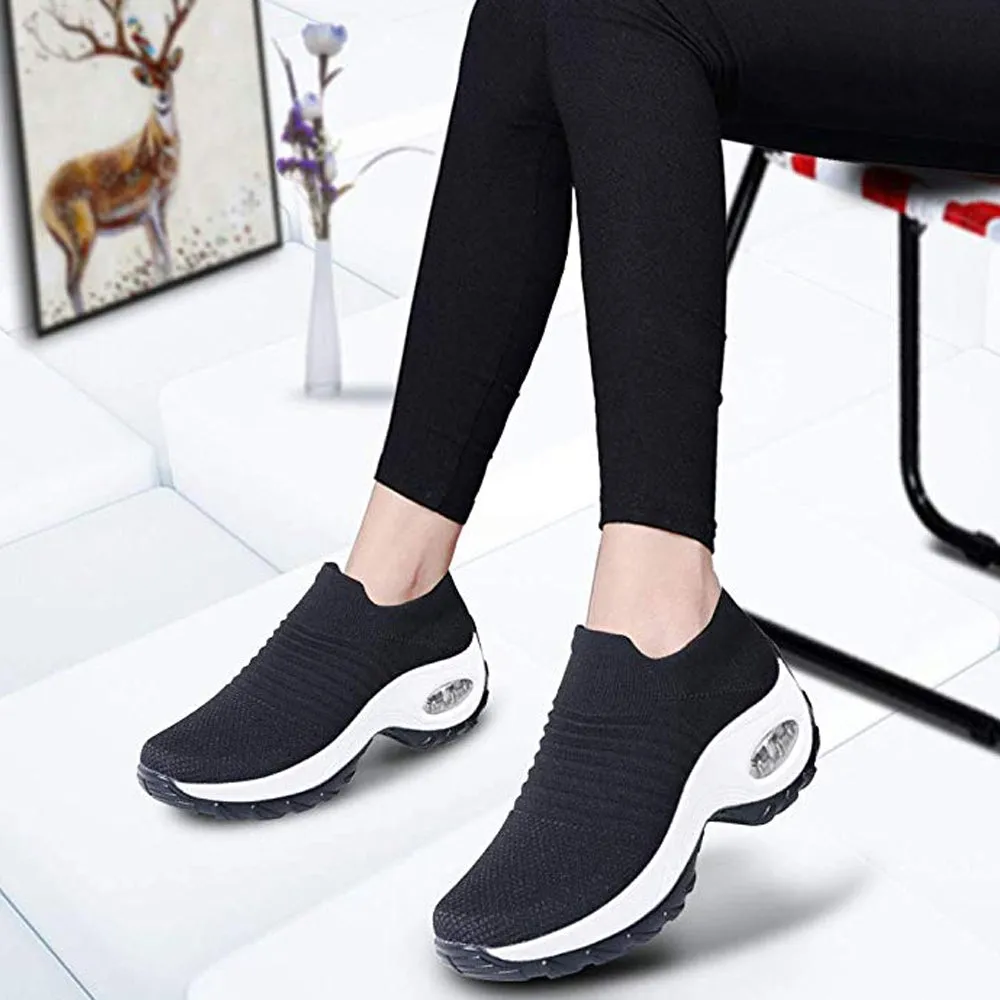 Comfortable Work Sneakers Fashion Breathable Mesh Casual Shoes Platform Sneakers
