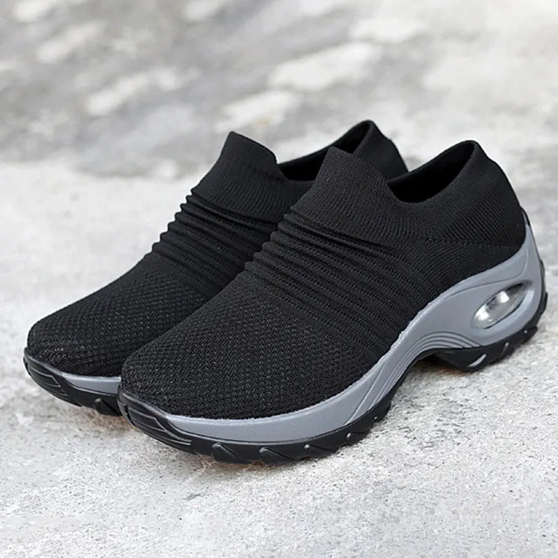 Fashion Breathable Mesh Casual Shoes Platform Sneakers Best Toe Sneakers