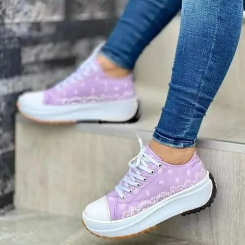 Hottest Sneakers Right Now Fashion Pattern Canvas Women Sneakers Casual Sport Shoes
