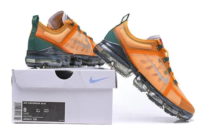 Nike Air Vapormax 2019  'Orange' Shoes Sneakers Men Women Sale Size US 7, 8, 8.5, 9, 10, 11 Best Asics Running Shoes 2022