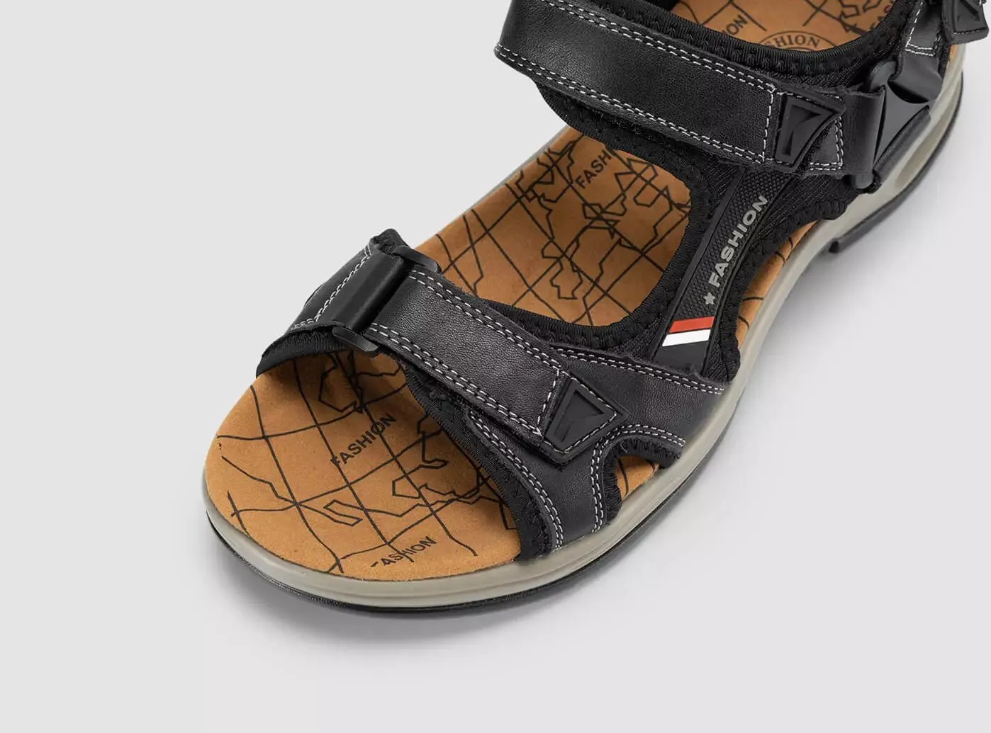 T Strap Sandals Heels FitVille Men's UrbanStride Cushion Sandals