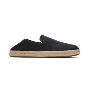 Greenstride Motion Slip On TOMS Espadrille Santiago Men - Black Recycled Cotton Canvas