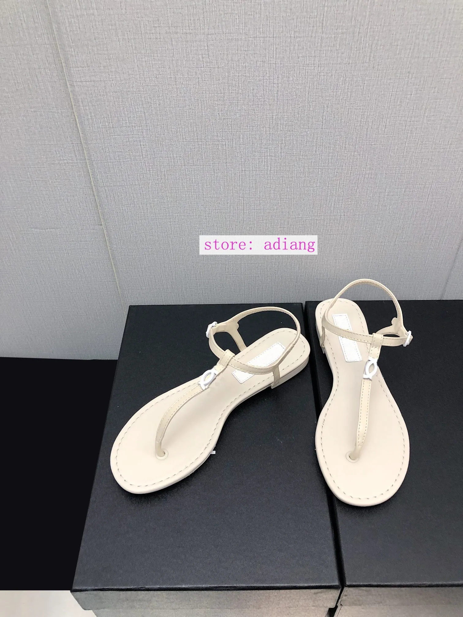 Organic Flip Flops flip flops flats lamb leather sandals fashion women shoes 2023 pink black white 35-41