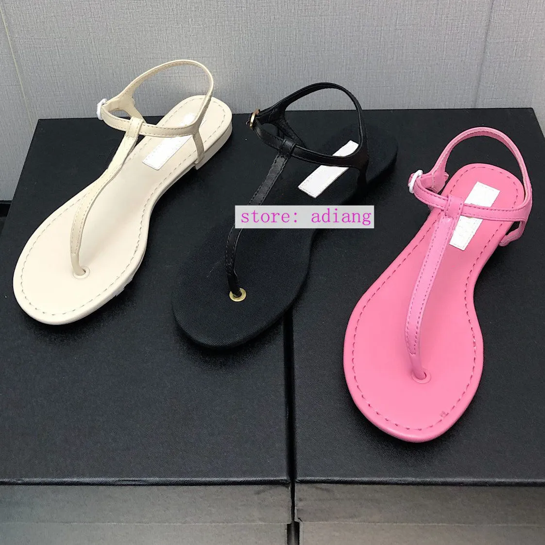 Flip Flops For Morton's Neuroma flip flops flats lamb leather sandals fashion women shoes 2023 pink black white 35-41