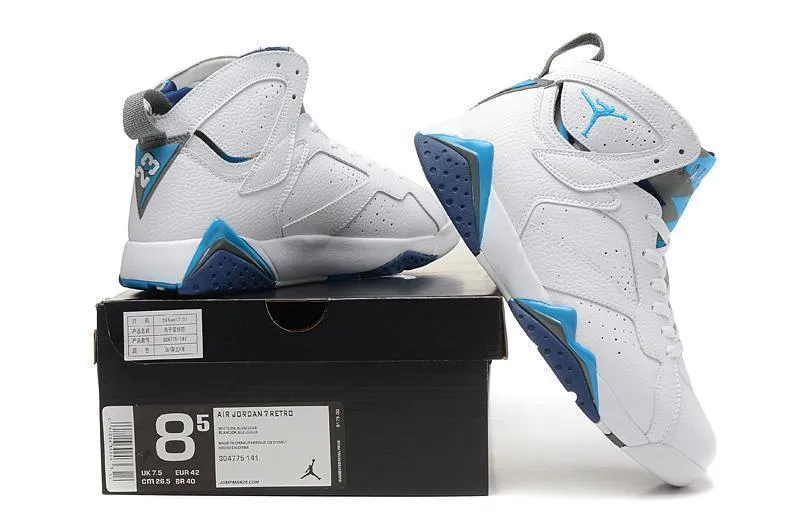 Nike Air Jordan 7 Retro White Blue Shoes Basketball Men !!! CYBER MONDAY SALE !!! Asics Shoes Gel Rocket 11