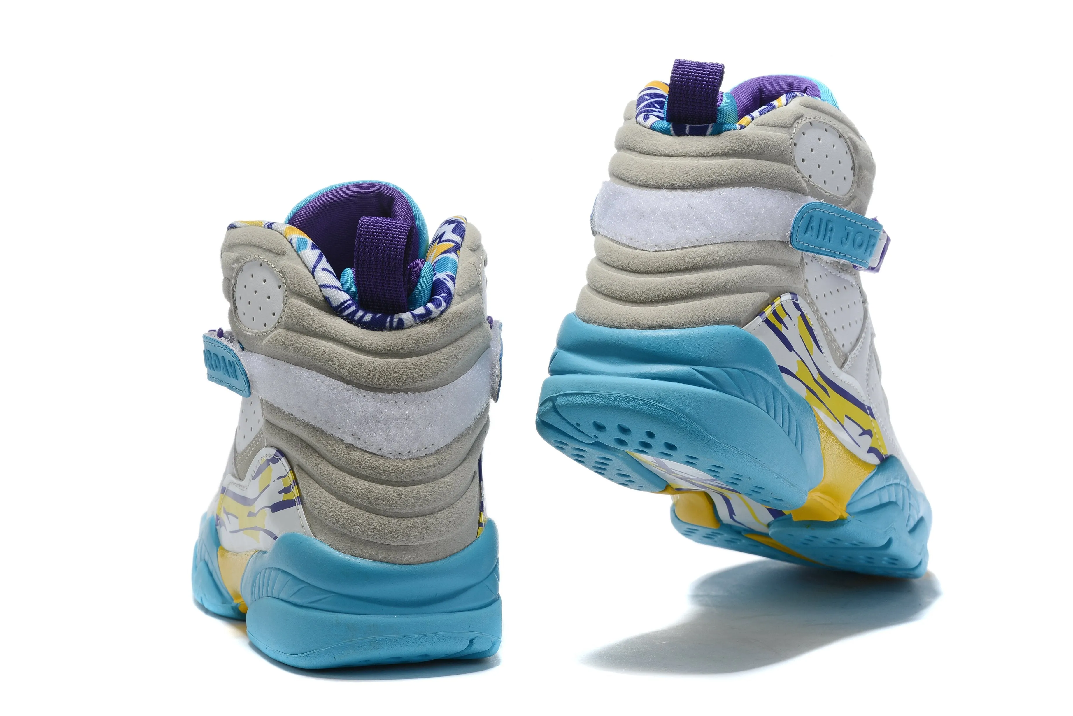 Nike Air Jordan 8 Retro 'White Aqua' White Sneaker Shoes Sale Men Size 8-13 ASICS Shoes Online