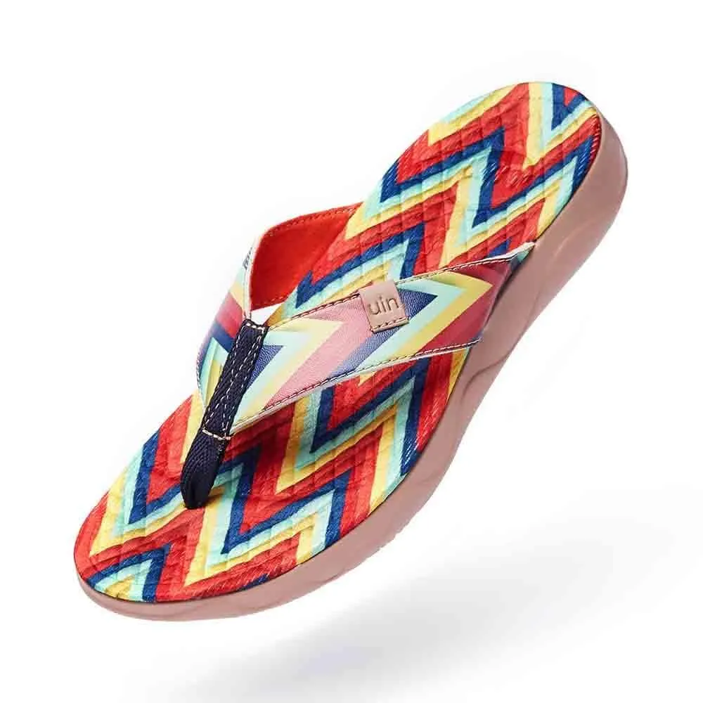 Triangle Women Majorca Flip Flops Leather Slip On Platform Sneakers