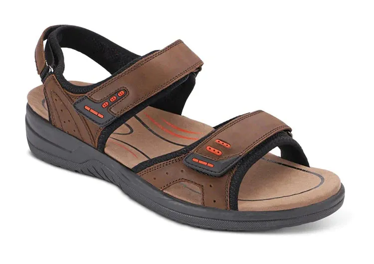 Orthofeet Men - Cambria - Brown Strappy Sandals