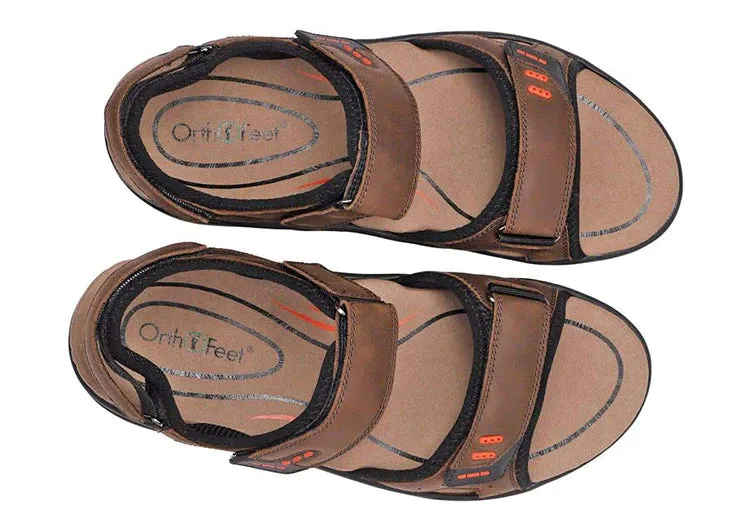 Orthofeet Men - Cambria - Brown Mk Sandals Wedge