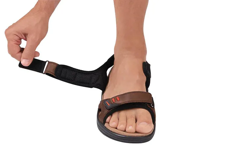 Orthofeet Men - Cambria - Brown Feather Sandals