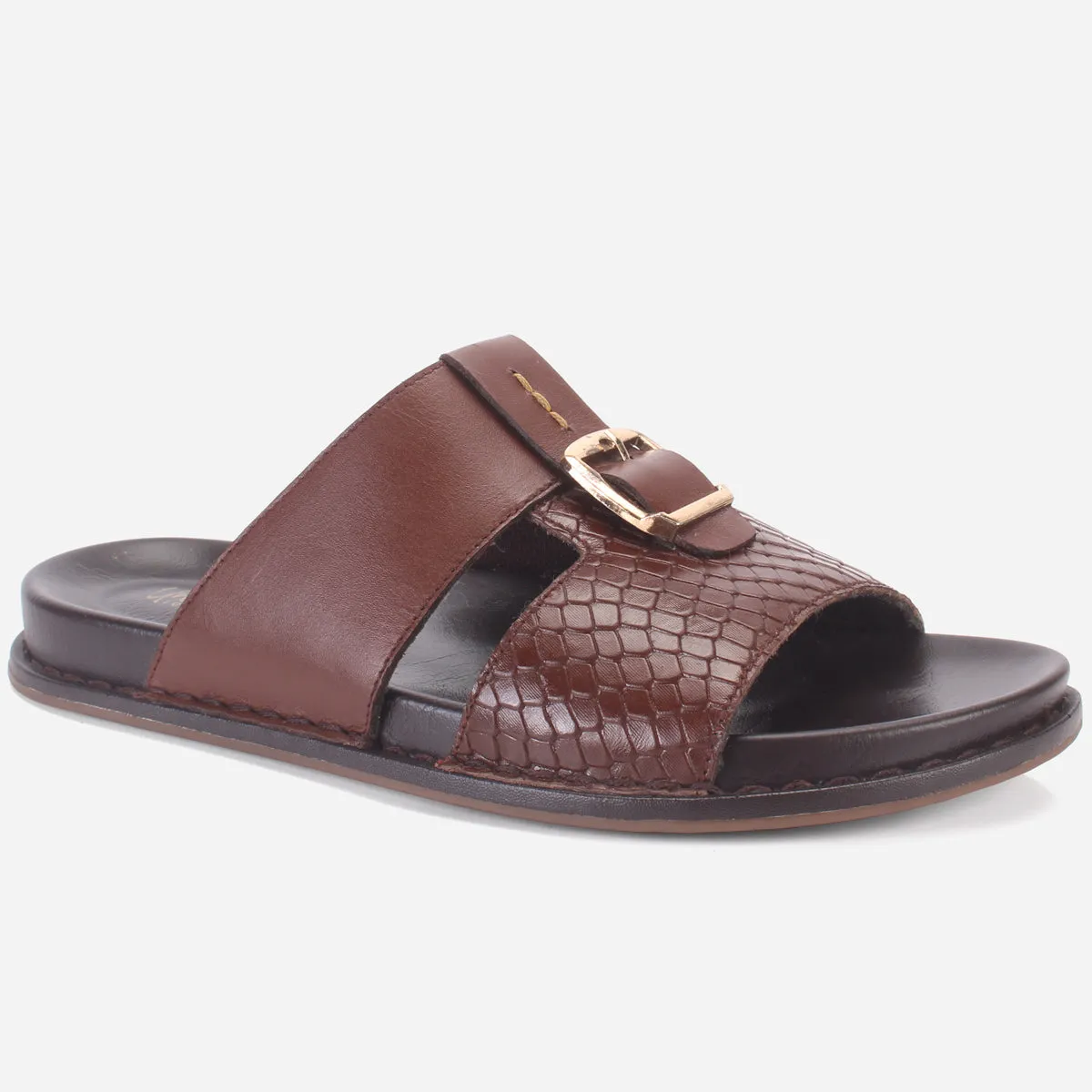 Slippers With Sparkles Men "KITZ" Leather Open Toe Summer Slippers