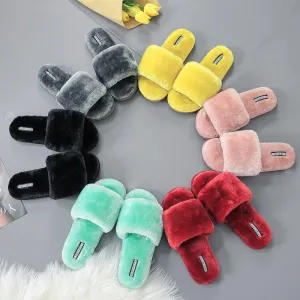 Slippers At Target Chicvane Womens Solid Faux Fur Open Toe Fluffy Slide On House Slipper