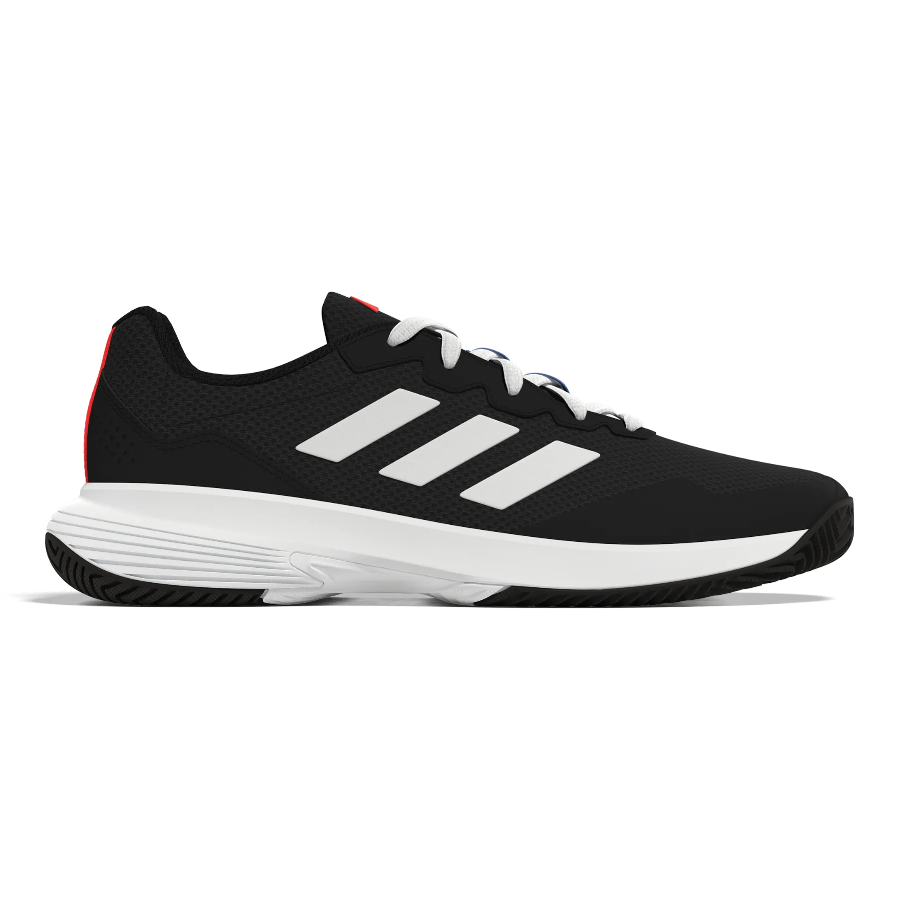 Adidas Performance Game Court 2.0 Men Tennis Shoes - Core Black/Ftw White/Solar Red Adidas Basketball Shoes