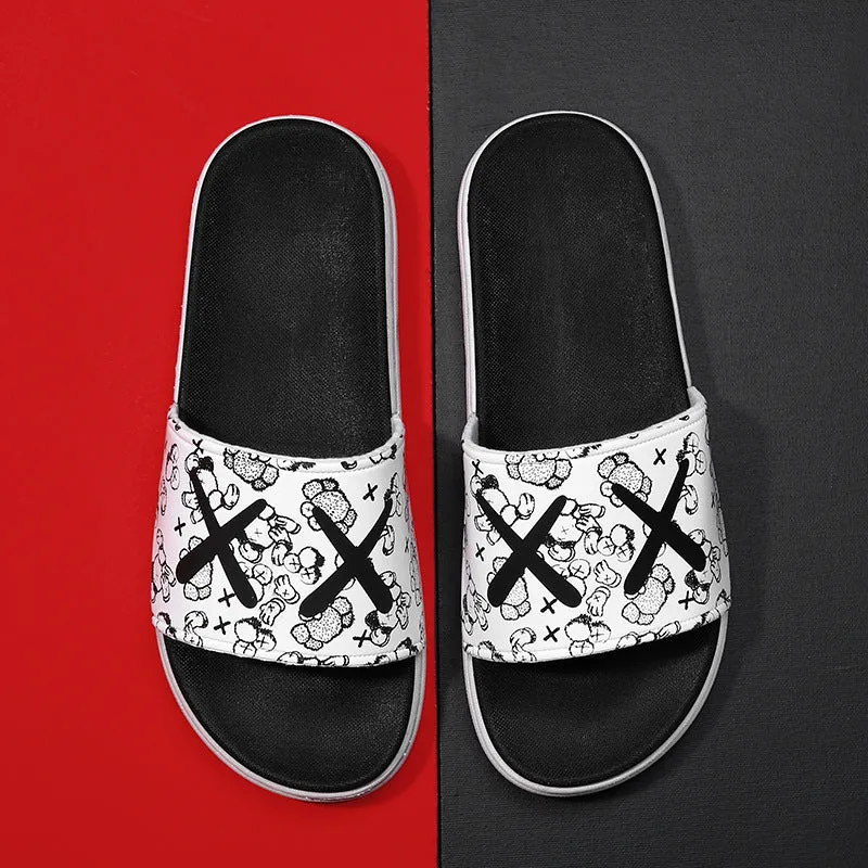 Men Beach Shoes Slippers Men's Wear-Resistant Sports Outdoor Casual Beach Wild Pair Clove Platform Slide Sandals