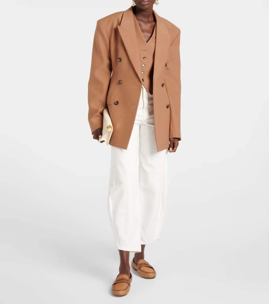 Brixton Loafers Gianvito Rossi Leather-trimmed raffia loafers