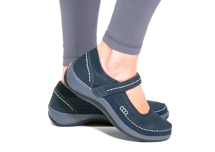 Orthofeet Women Athens - Blue Slippers Sale Clearance