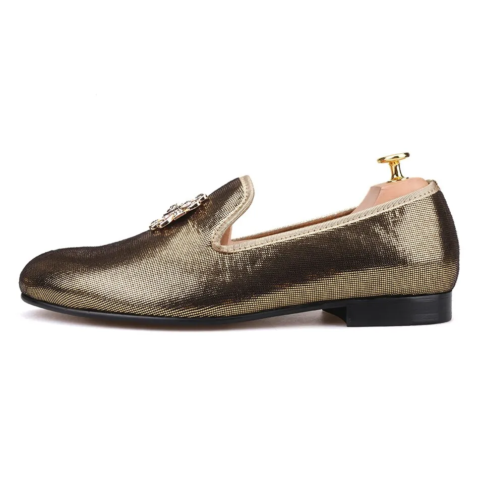 Gold cross Charm Party and wedding men dress shoe loafers Outlet Loafers