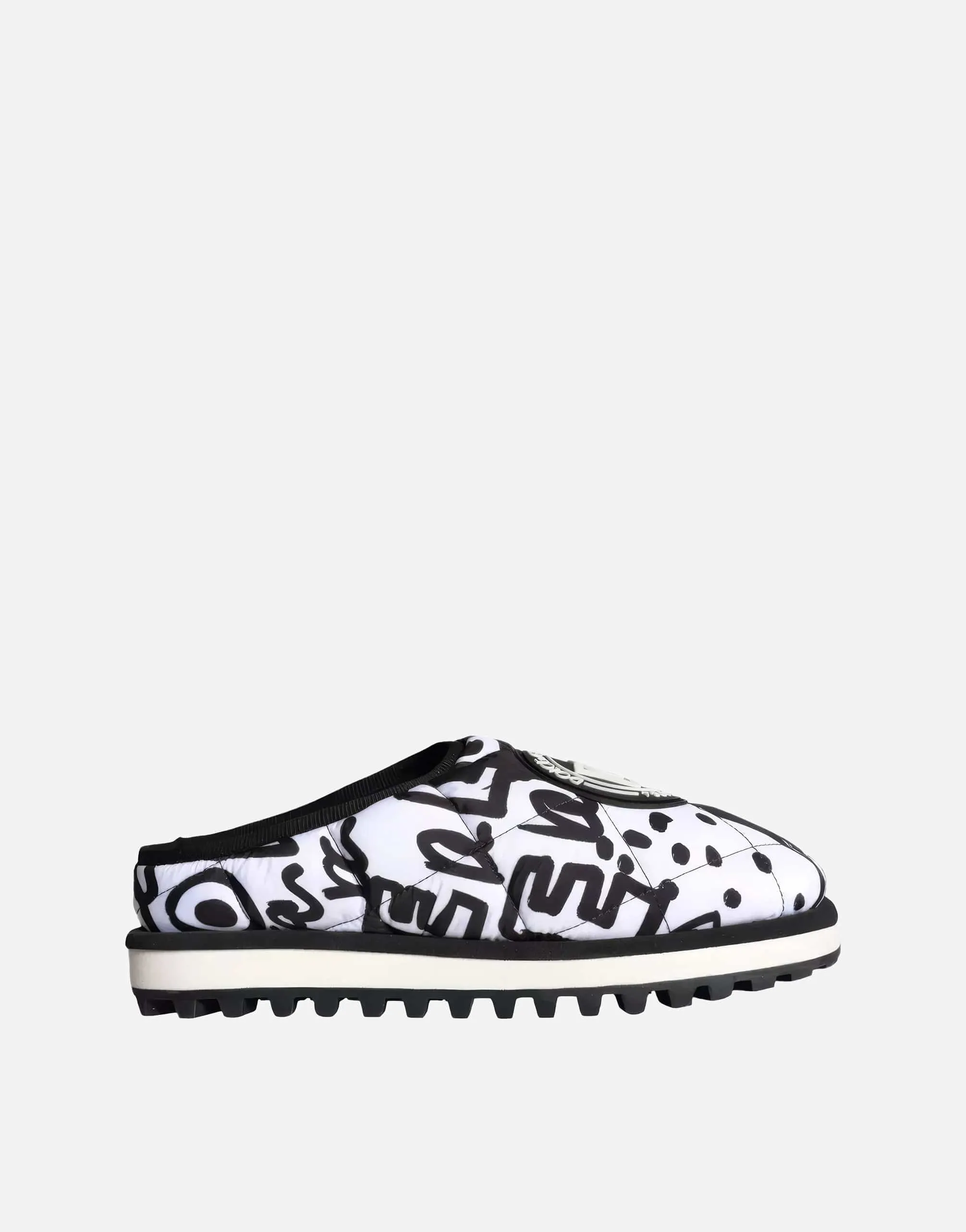 Old Friend Footwear Slippers Graffiti Print Logo Slides